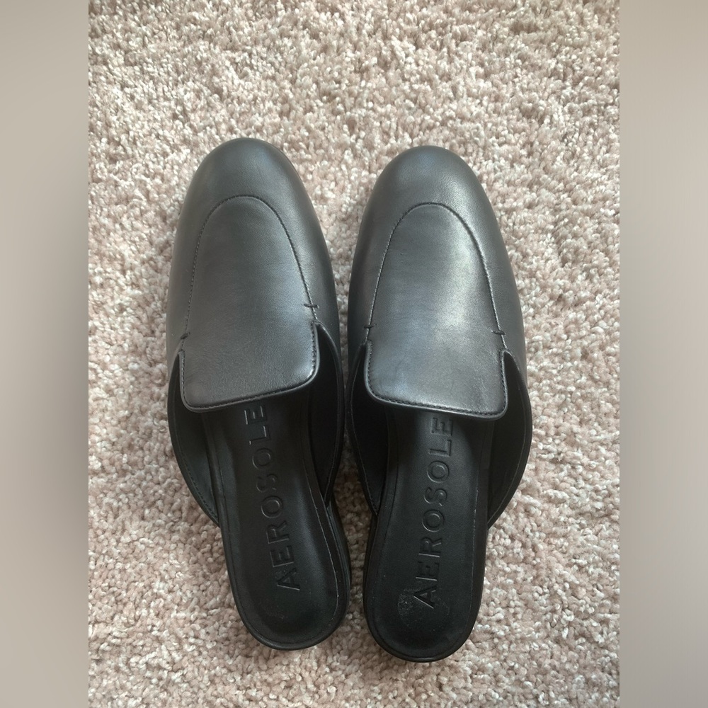 NWOT Aerosoles Almond Toe Leather Slip-On Mule - Wilda